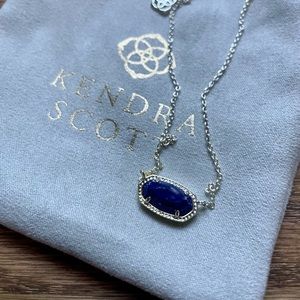 Kendra Scott Dark Blue Silver Necklace